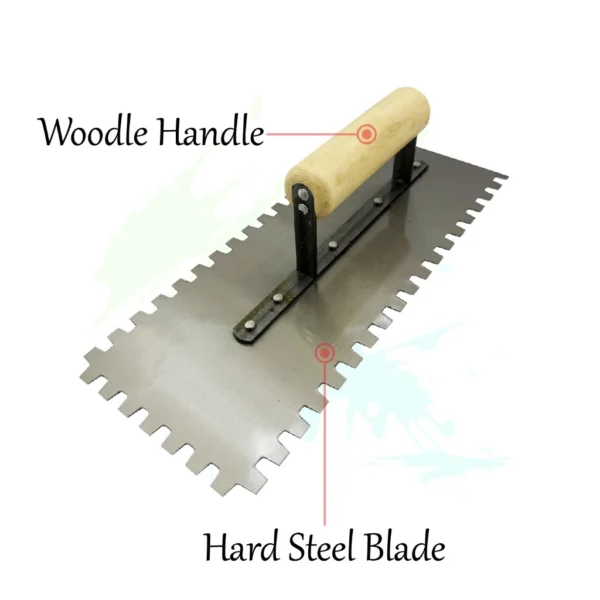 HOMEEASE Square Notched Plastering Trowel L26.5cm W11cm