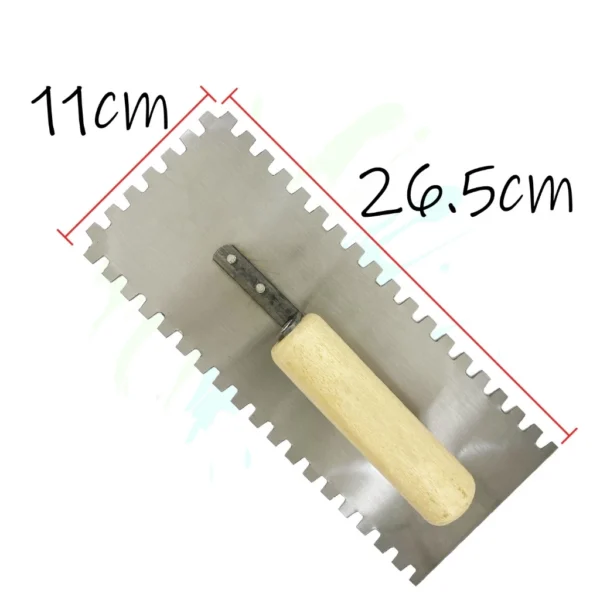 HOMEEASE Square Notched Plastering Trowel L26.5cm W11cm